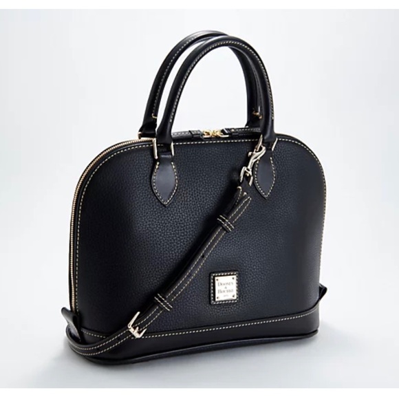 NEW Dooney & Bourke Pebble Leather Zip Zip Satchel - Picture 1 of 6